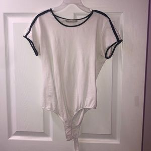 Black and white t-shirt body suit